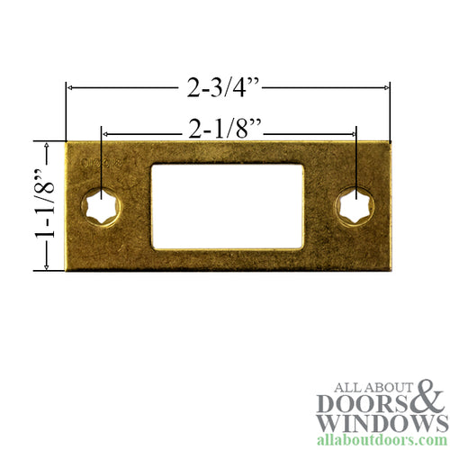 Square Strike Plate, Polished Brass - Old Stock - Square Strike Plate, Polished Brass - Old Stock