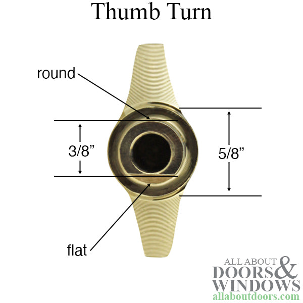 Thumb Turn Kit for Multipoint Lock Trim, Emtek  - Polished Brass - Thumb Turn Kit for Multipoint Lock Trim, Emtek  - Polished Brass