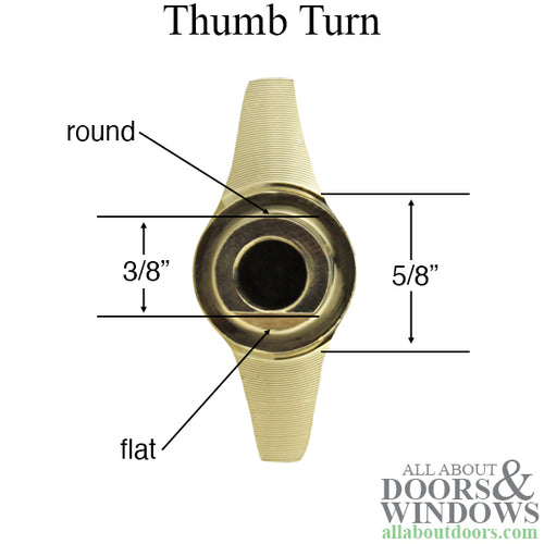 Thumb Turn Kit for Multipoint Lock Trim, Emtek  - Polished Brass - Thumb Turn Kit for Multipoint Lock Trim, Emtek  - Polished Brass