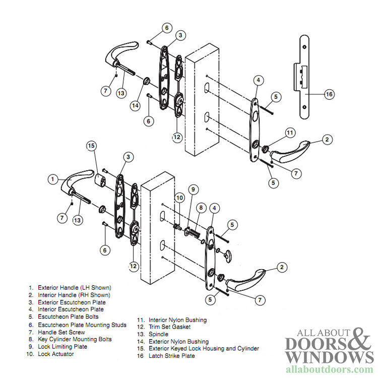 Andersen Tribeca Hardware Kit - Double Doors, Non-Keyed - White - BLEMISHED - Andersen Tribeca Hardware Kit - Double Doors, Non-Keyed - White - BLEMISHED