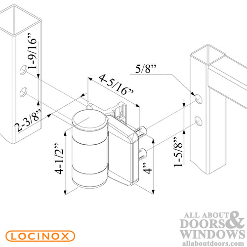 Dino 180 Degree Double Bearing Locinox Gate Hinge - Choose Color - Dino 180 Degree Double Bearing Locinox Gate Hinge - Choose Color