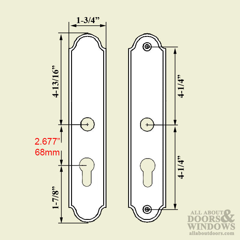 Germania, Lara 68mm Active Handleset 2-1/4 Door, RH - Satin Nickel - Germania, Lara 68mm Active Handleset 2-1/4 Door, RH - Satin Nickel