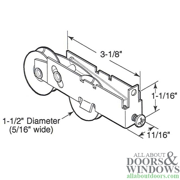 Sliding Door Roller With Two Steel Wheels Steel E Tab Housing - Sliding Door Roller With Two Steel Wheels Steel E Tab Housing