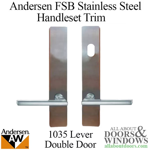 Andersen FSB 1035 Active Trim Set for Double Door Stainless Steel Finish - Andersen FSB 1035 Active Trim Set for Double Door Stainless Steel Finish