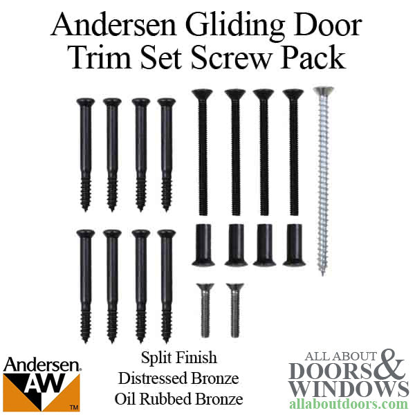 Trim Set Screw pack, Gliding Door - Oil Rubbed Bronze / Distressed Bronze - Trim Set Screw pack, Gliding Door - Oil Rubbed Bronze / Distressed Bronze