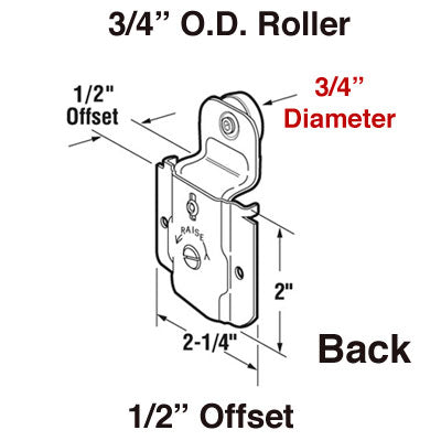 Roller Assembly - 3/4 Inch - Side Mount - Wardrobe Door - Roller Assembly - 3/4 Inch - Side Mount - Wardrobe Door