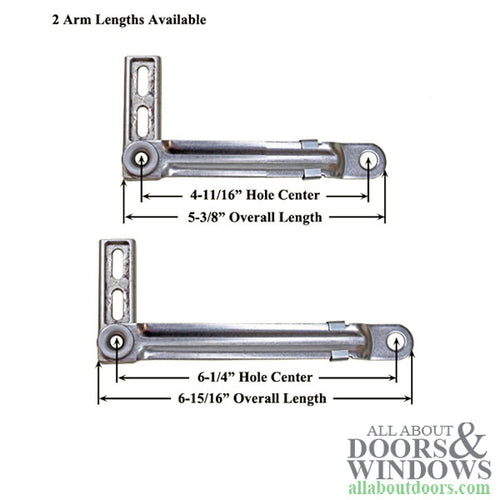 5-3/8 Inch Notched Stainless Steel Roto-Dyad Connecting Arm Bracket for Dyad Casement Operators - 5-3/8 Inch Notched Stainless Steel Roto-Dyad Connecting Arm Bracket for Dyad Casement Operators