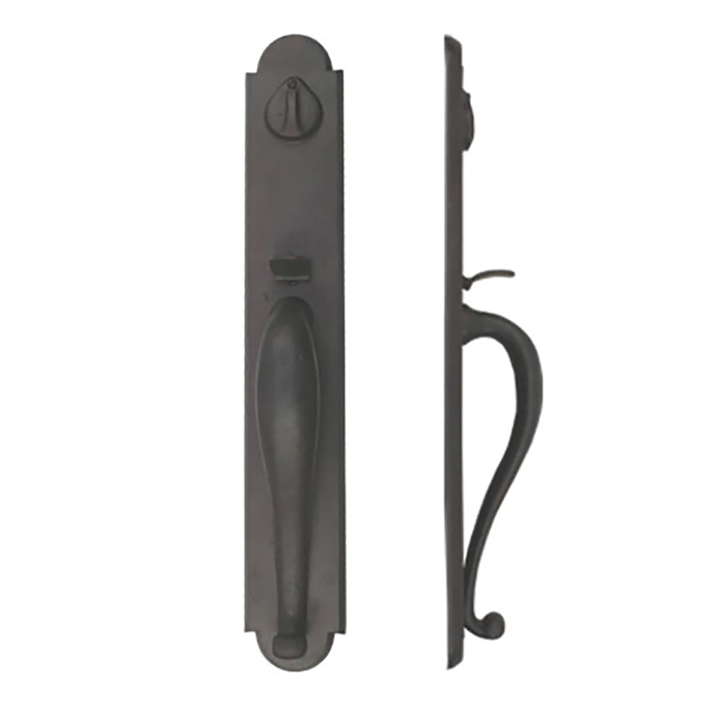 Emtek Greeley Full Length Dummy Handleset in Dark Bronze - Emtek Greeley Full Length Dummy Handleset in Dark Bronze