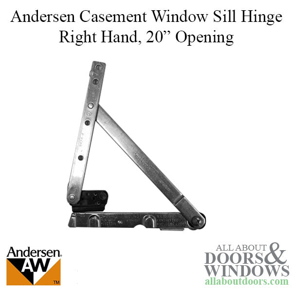 20 Inch Andersen Casement Hinge, Sill/Bottom, Right Hand - Limited Stock - 20 Inch Andersen Casement Hinge, Sill/Bottom, Right Hand - Limited Stock