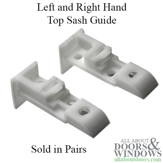 Top Sash Guide - Right and Left Set - Plastic, White