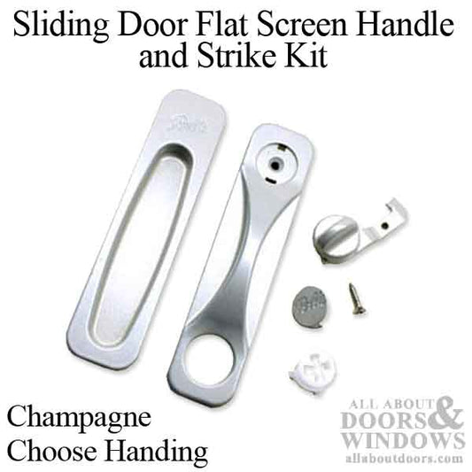 Sliding Door Flat Screen Handle and Strike Kit, Metal, 2005/Current - Champagne