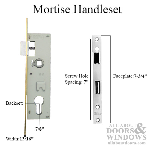 Storm Door Mortise Hardware Handle Kit - SN - Storm Door Mortise Hardware Handle Kit - SN