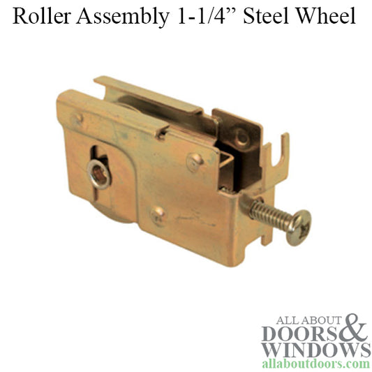 Sliding Patio Door Roller With Steel Adjustable C Tab Housing 1.25 Inch Steel Wheel