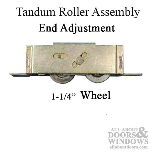 Door Roller With Flat Tab Housing Dual Wheel 1.25 Inch Roller For Sliding Patio Doors