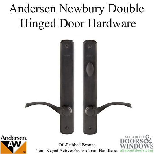 Hardware Kit, Double Door, Newbury, Active / Passive - Oil-Rubbed Bronze