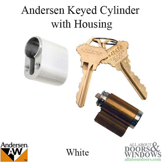 Andersen Keyed Lock Cylinder with Housing FWH - White