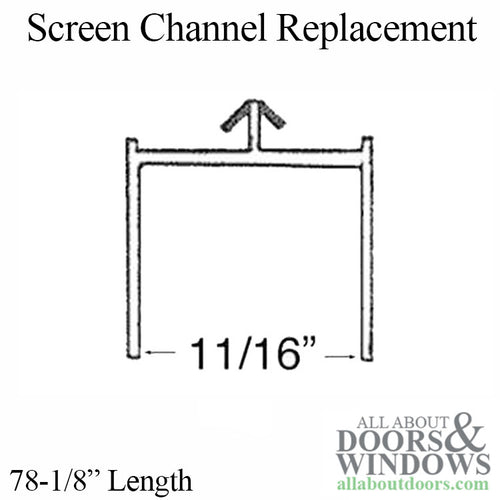 Screen Channel Replacement, Head track Sliding door, 78-1/8 length - Bronze - Screen Channel Replacement, Head track Sliding door, 78-1/8 length - Bronze