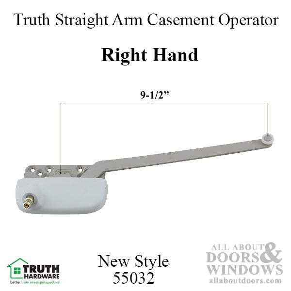 Truth New Style Ellipse Single Arm Operator, 9-1/2 inch, Right Hand - Choose Color - Truth New Style Ellipse Single Arm Operator, 9-1/2 inch, Right Hand - Choose Color