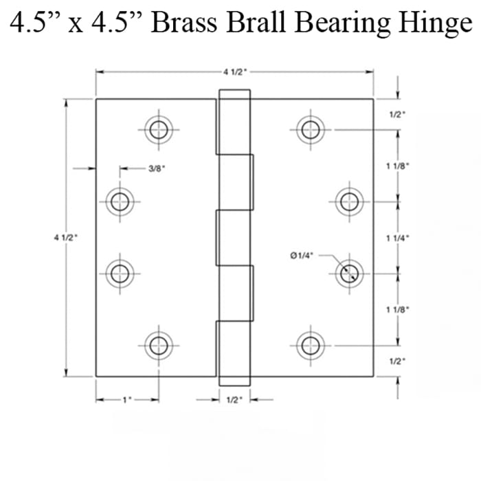 Solid Brass Ball Bearing Hinges Square Polished Chrome - Solid Brass Ball Bearing Hinges Square Polished Chrome