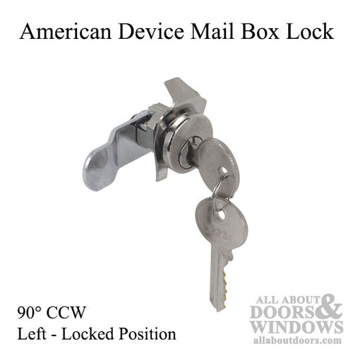 American Device Mail Box Lock - 90° CCW - American Device Mail Box Lock - 90° CCW
