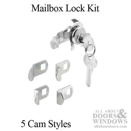 Mailbox Lock Kit, 5 cam styles, Nickel