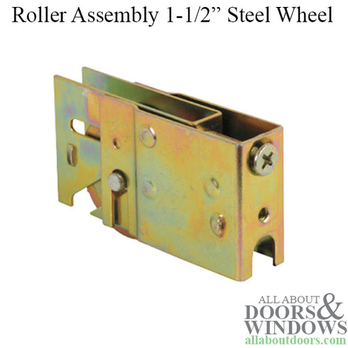 Roller Assembly for Sliding Patio Doors with Adjustable Steel Housing with 1-1/2 Inch Steel Ball Bearing Wheel Diameter - Roller Assembly for Sliding Patio Doors with Adjustable Steel Housing with 1-1/2 Inch Steel Ball Bearing Wheel Diameter