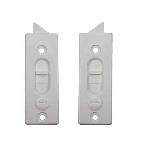 Tilt Latch, Surface mount, 2-7/16 screws, Plastic, Pairs - White
