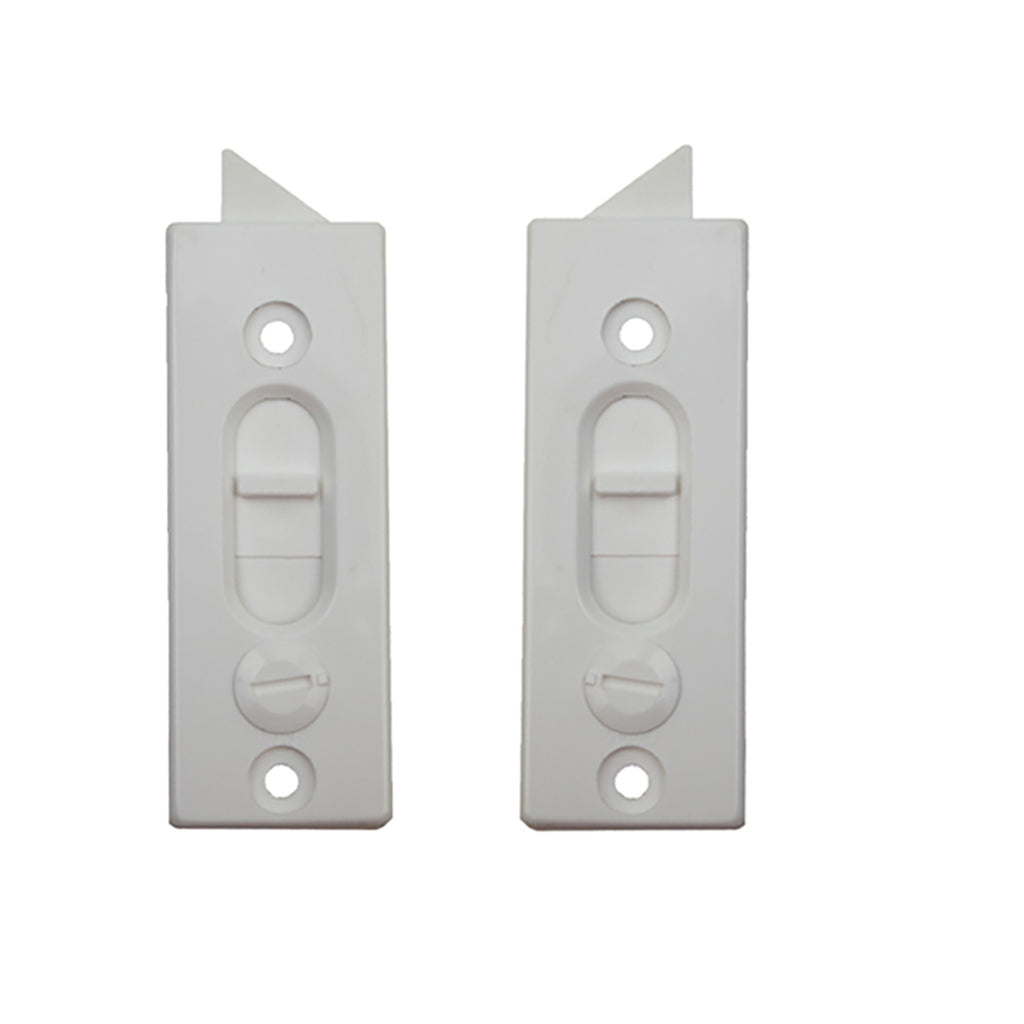 Tilt Latch, Surface mount, 2-7/16 screws, Plastic, Pairs - White - Tilt Latch, Surface mount, 2-7/16 screws, Plastic, Pairs - White