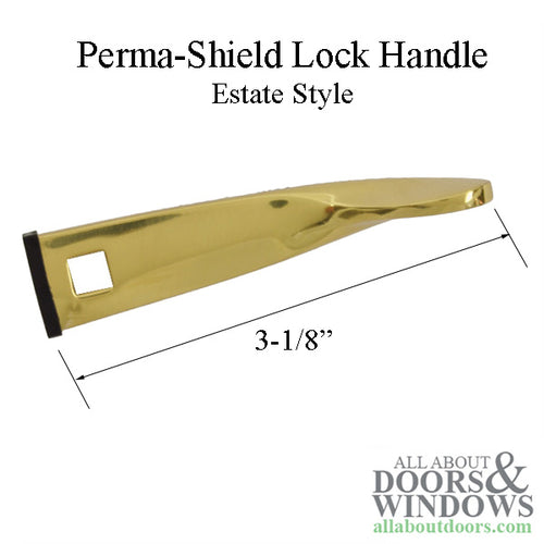 Andersen Perma-Shield Lock Handle, Estate Style - Bright Brass - Andersen Perma-Shield Lock Handle, Estate Style - Bright Brass