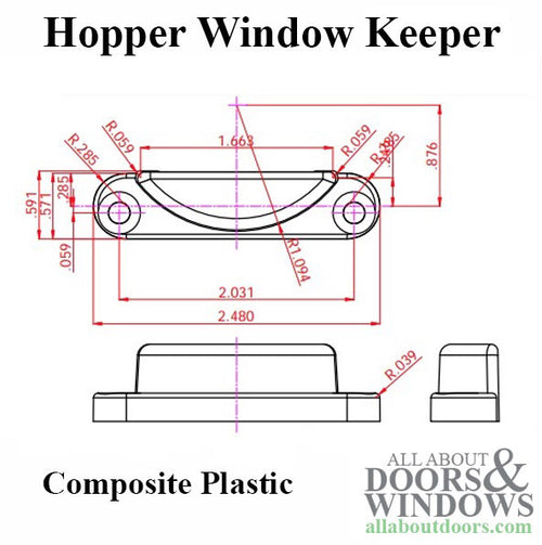 Keeper for Hopper Handle, Plastic - - Keeper for Hopper Handle, Plastic -