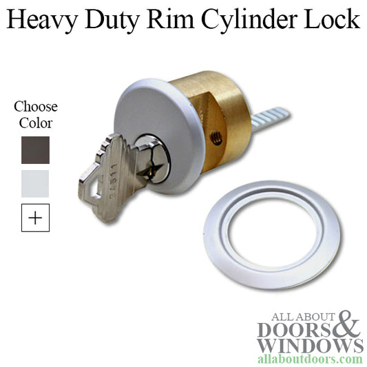 Rim Cylinder Lock - 5 Pin Brass w/ Schlage SC1 Keyway, for Panic Devices, Garage Doors, Deadbolts