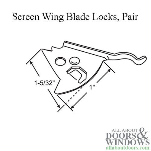 Andersen Screen Wing Blade Locks For Casement Windows Pair Left and Right Lock - Andersen Screen Wing Blade Locks For Casement Windows Pair Left and Right Lock