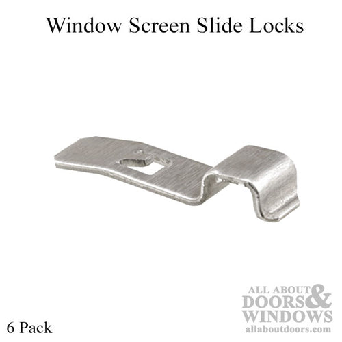 Window Screen Slide Lock , 1-1/2 inch length - 6 pack - Window Screen Slide Lock , 1-1/2 inch length - 6 pack