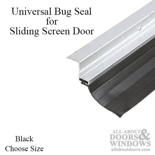 Universal Fit Bug Seal for Sliding Screen Door - 7 or 8 Feet, Black