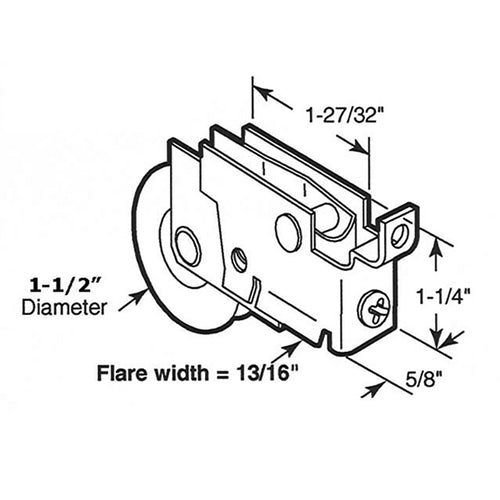 Sliding Door Roller with 1.5 Inch Nylon Ball Bearing Wheel Diameter For Sliding Glass Patio Doors - Sliding Door Roller with 1.5 Inch Nylon Ball Bearing Wheel Diameter For Sliding Glass Patio Doors