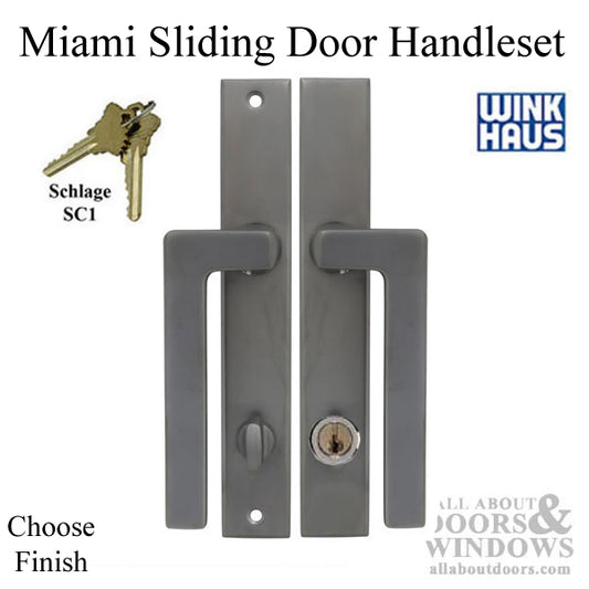 Miami Sliding Patio Door Handle - Keyed Active, Left Hand - Choose Color