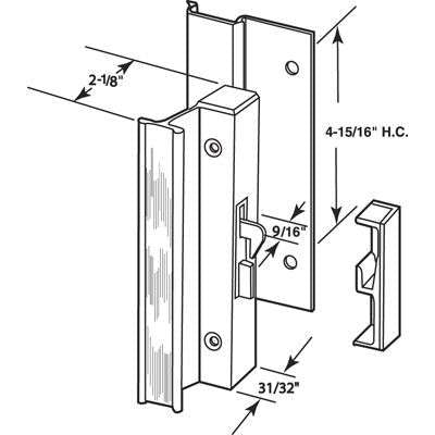 Sliding Door High Profile Handle Set 4-15/16 Aluminum - Sliding Door High Profile Handle Set 4-15/16 Aluminum
