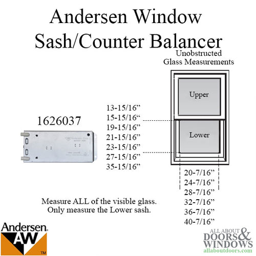 Andersen 200 Series Narroline Sash Counter Balancer 837 For Double Hung Windows - Andersen 200 Series Narroline Sash Counter Balancer 837 For Double Hung Windows