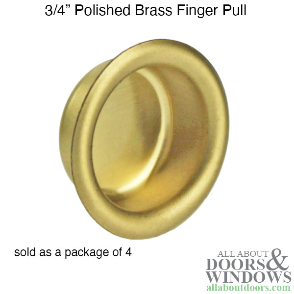 Finger Pulls, 3/4 Inch, Polished Brass - Acme No. 301 - Finger Pulls, 3/4 Inch, Polished Brass - Acme No. 301