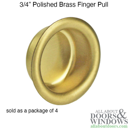 Finger Pulls, 3/4 Inch, Polished Brass - Acme No. 301 - Finger Pulls, 3/4 Inch, Polished Brass - Acme No. 301