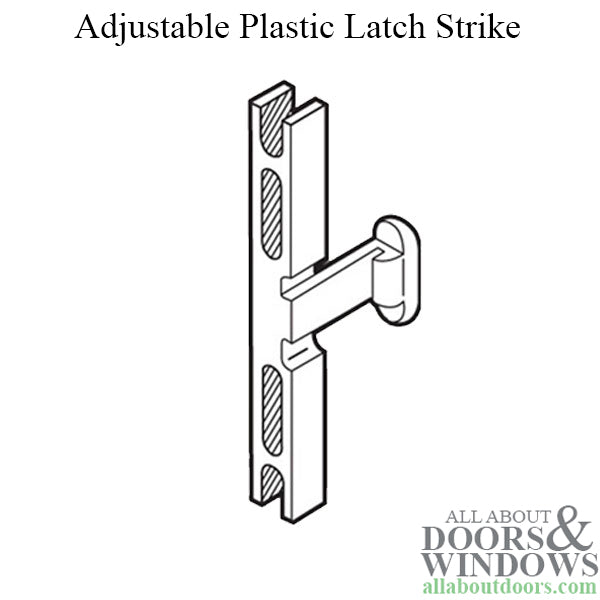 Adjustable Plastic Latch Strike for Sliding Screen Door - White - Adjustable Plastic Latch Strike for Sliding Screen Door - White