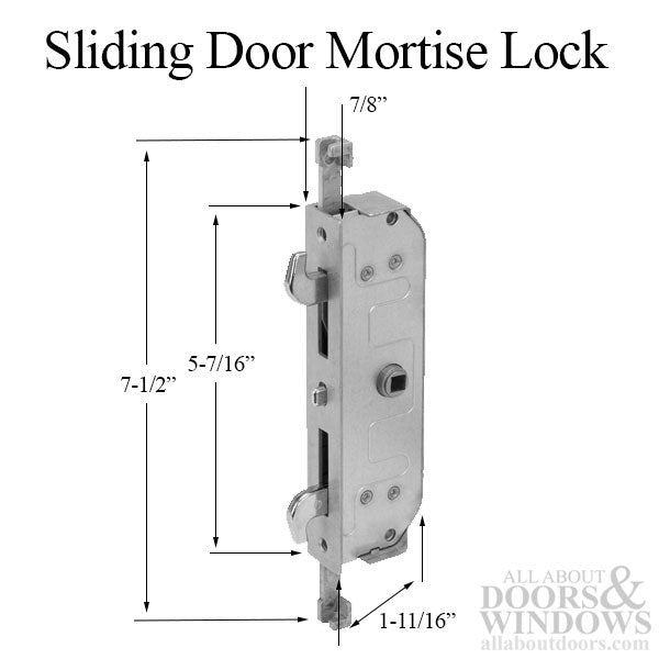 Milgard Montecito Sliding Door Mortise Lock, 2 point - Milgard Montecito Sliding Door Mortise Lock, 2 point