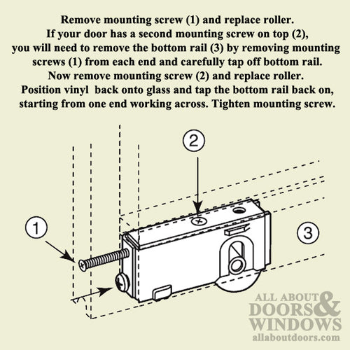 Armarlite Sliding Door Roller Assembly, 1-7/16