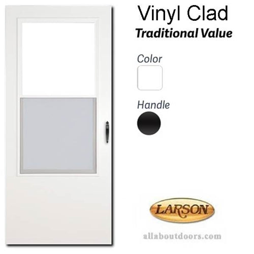Larson Vinyl Clad Self Storing Single Vent Storm Door - Larson Vinyl Clad Self Storing Single Vent Storm Door