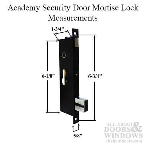 Academy Security Door Mortise Lock / Latch Assembly - Black - Academy Security Door Mortise Lock / Latch Assembly - Black