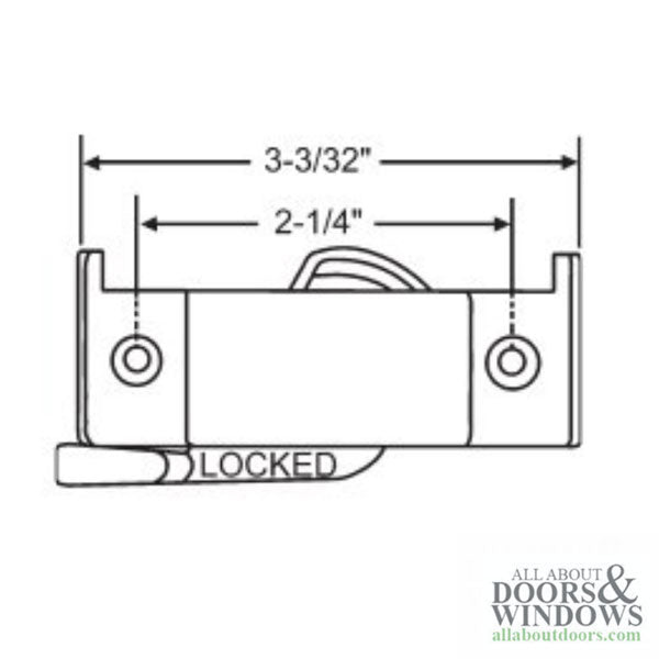 Sweep style sash lock, 2-1/4