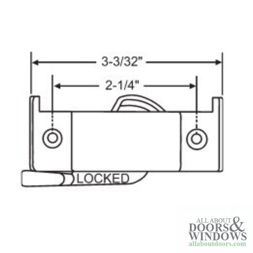 Sweep style sash lock, 2-1/4