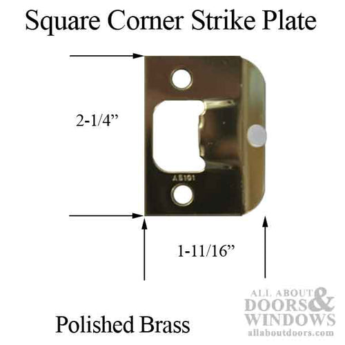 Strike Plate, ND, Square Corner with Button - Strike Plate, ND, Square Corner with Button