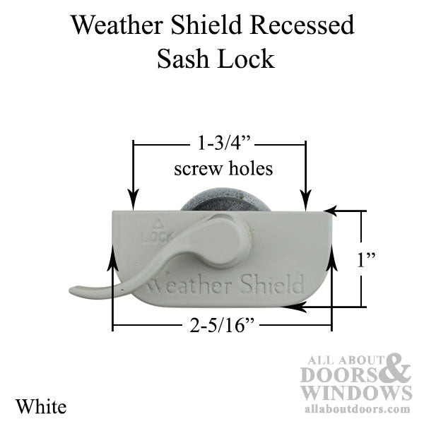 Weather Shield Recessed Sash Lock, 1-3/4