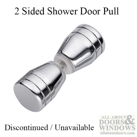 Shower Door Pull, 2 sided - Bright Chrome